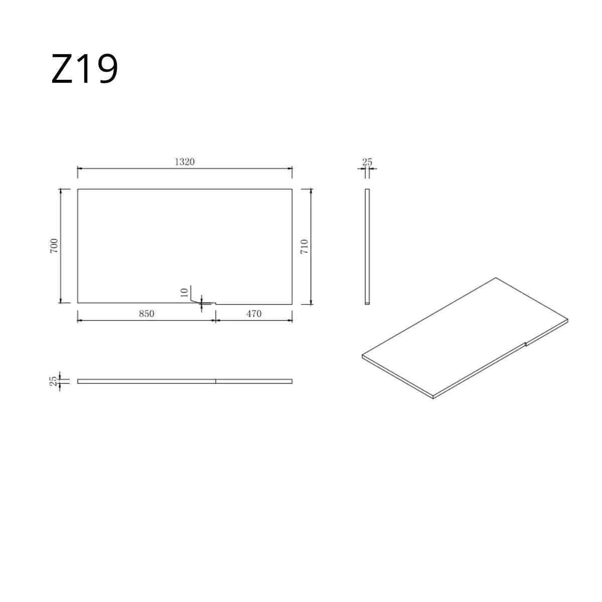 Aanrechtblad - Module Z19 - Licht Eiken