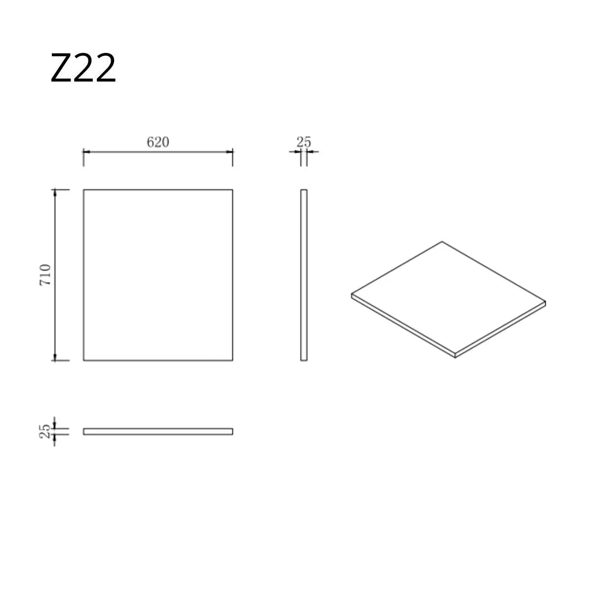 Aanrechtblad - Module Z22 - Licht Eiken