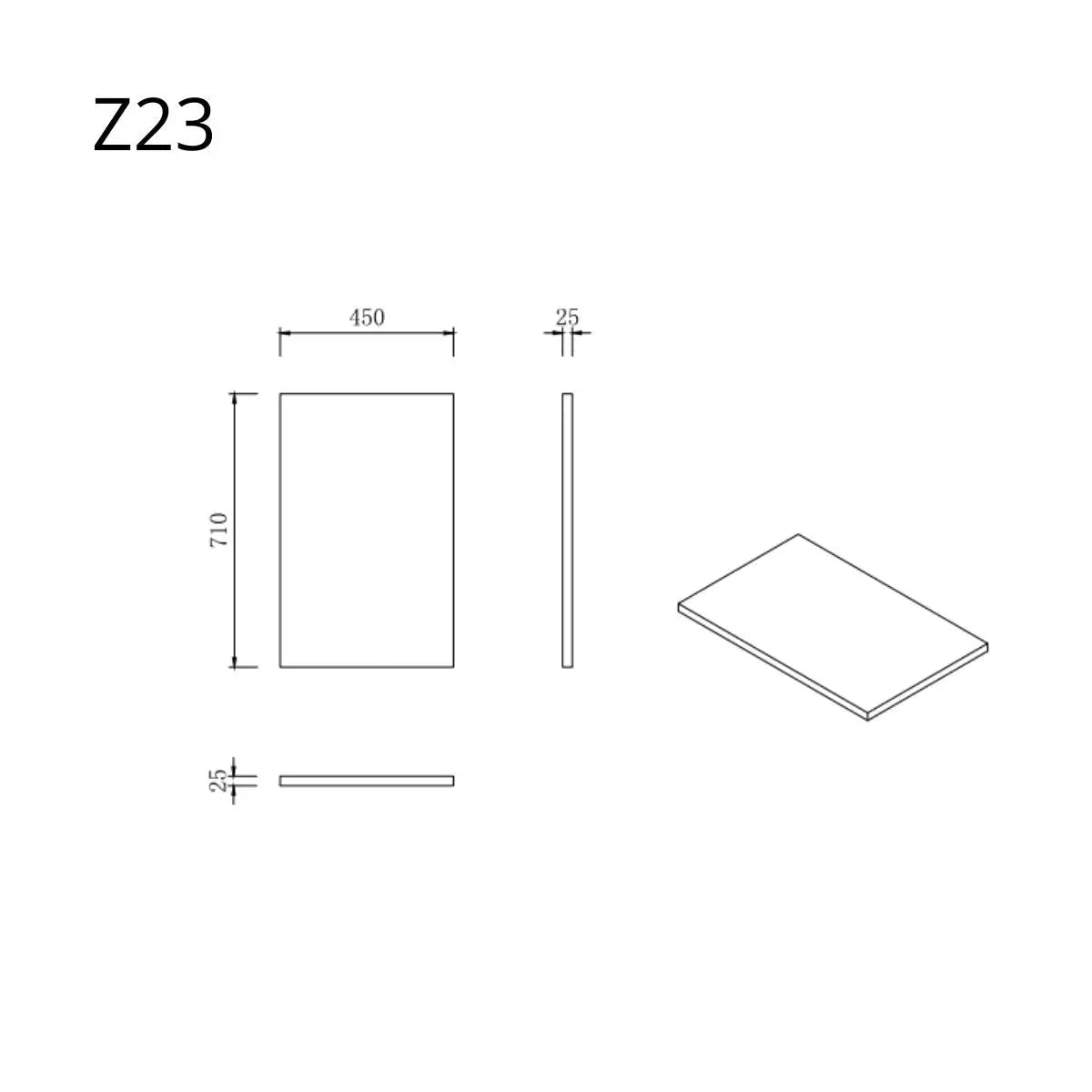 Aanrechtblad - Module Z23 - Licht Eiken