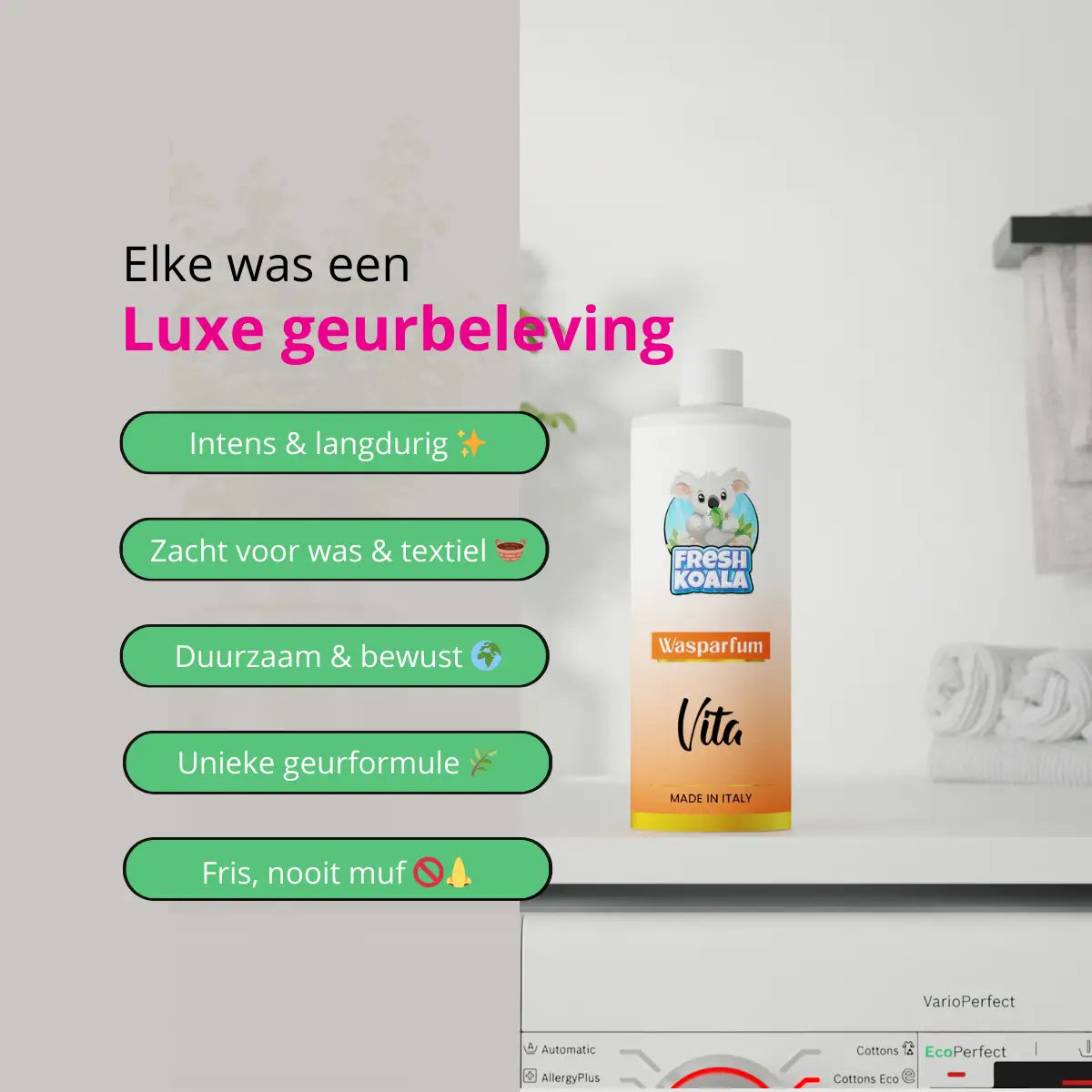 FreshKoala Luxe Wasparfum - 100ml - Vita