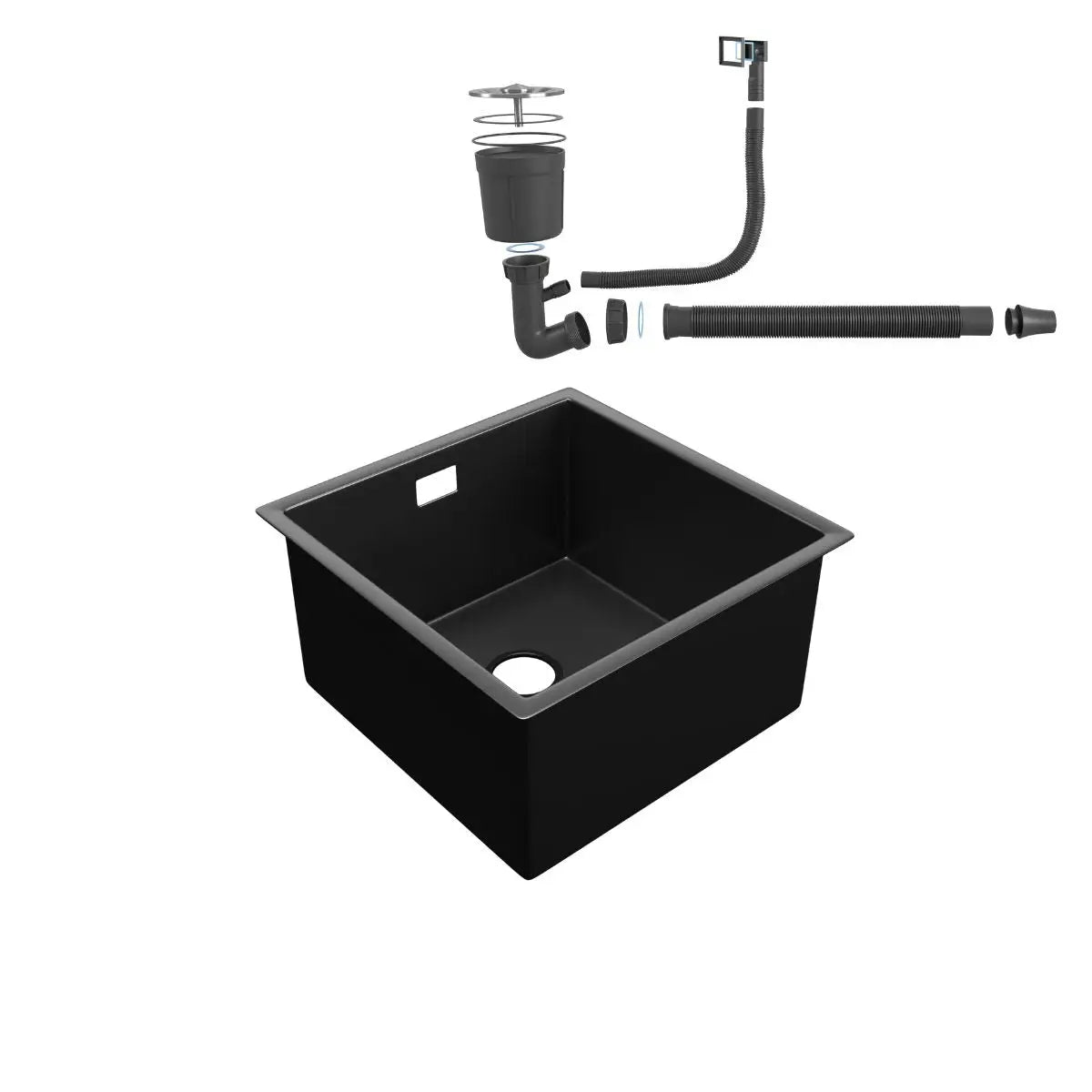 Spoelbak en Siphon - Module Z30 - Zwart