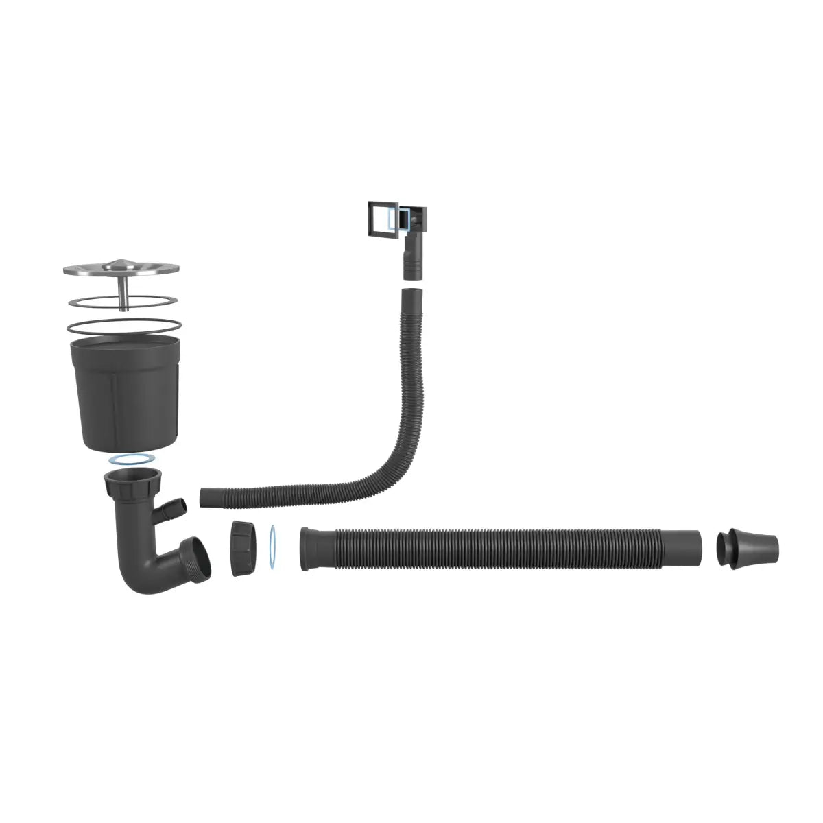 Spoelbak en Siphon - Module Z30 - Zwart