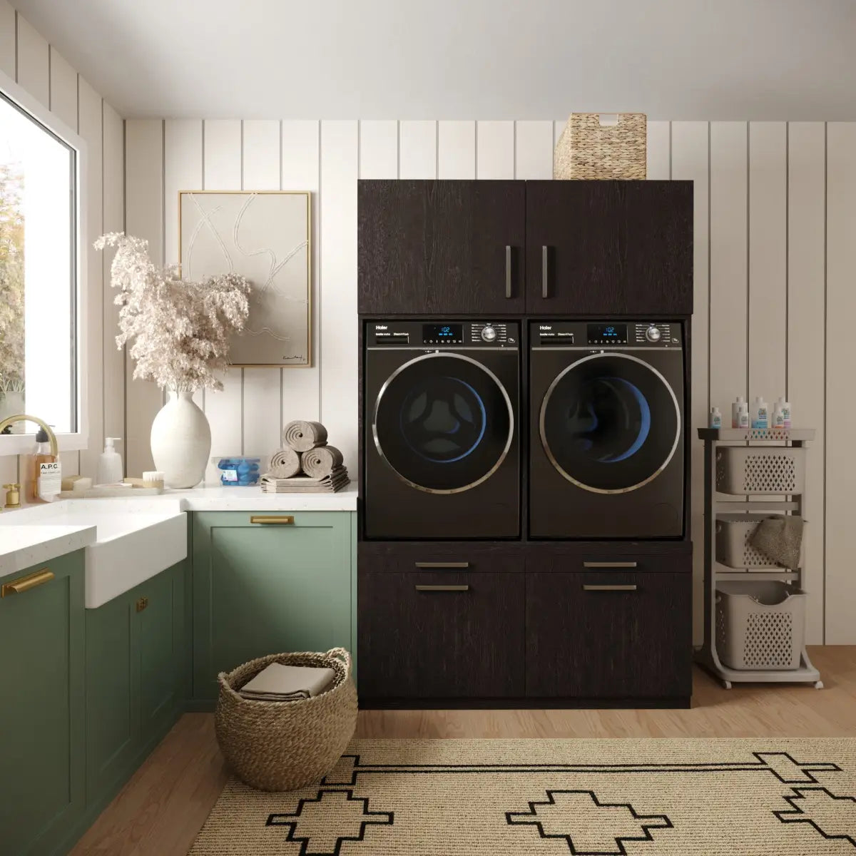 Wasmachine Kast Brugge – Ébène Zwart