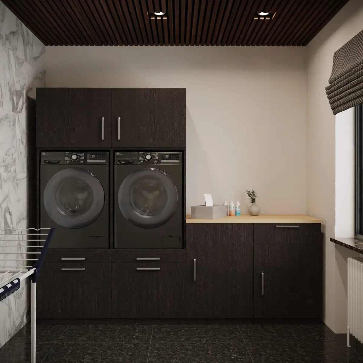 Wasmachine Kast Chicago – Ébène Zwart