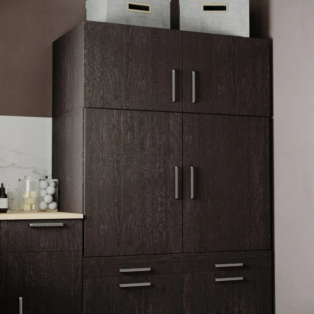 Wasmachine Kast Deur - Module Z15 – Ébène Zwart