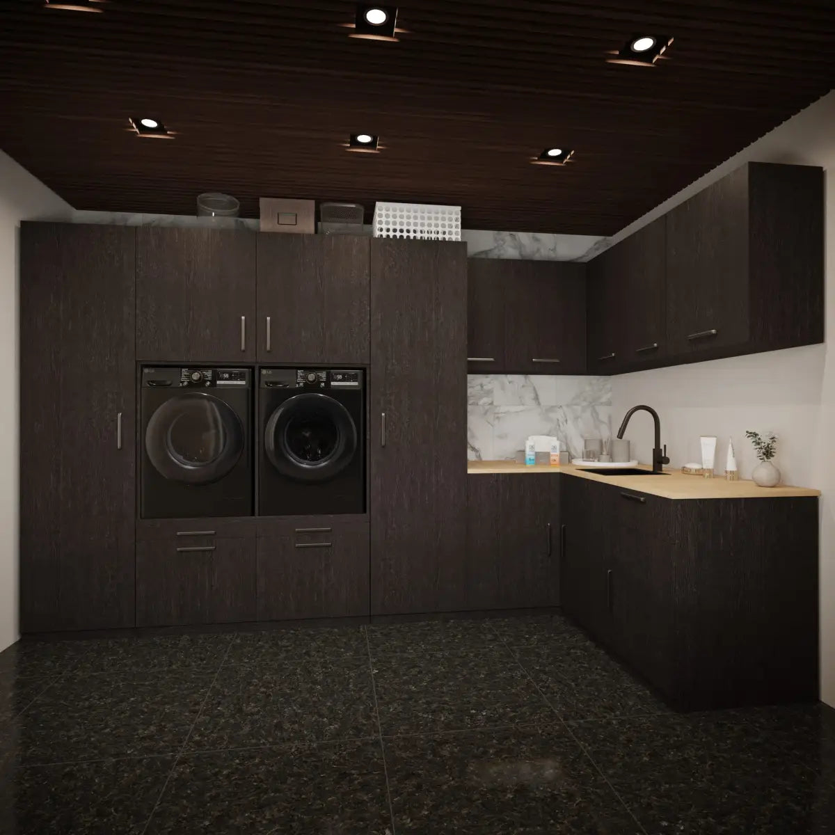 Wasmachine Kast Dubai – Ébène Zwart