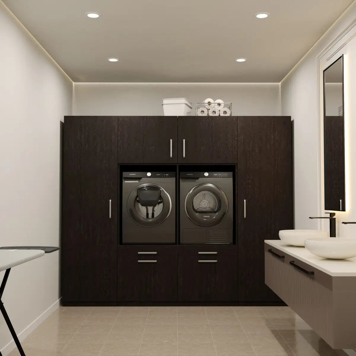 Wasmachine Kast Dublin – Ébène Zwart