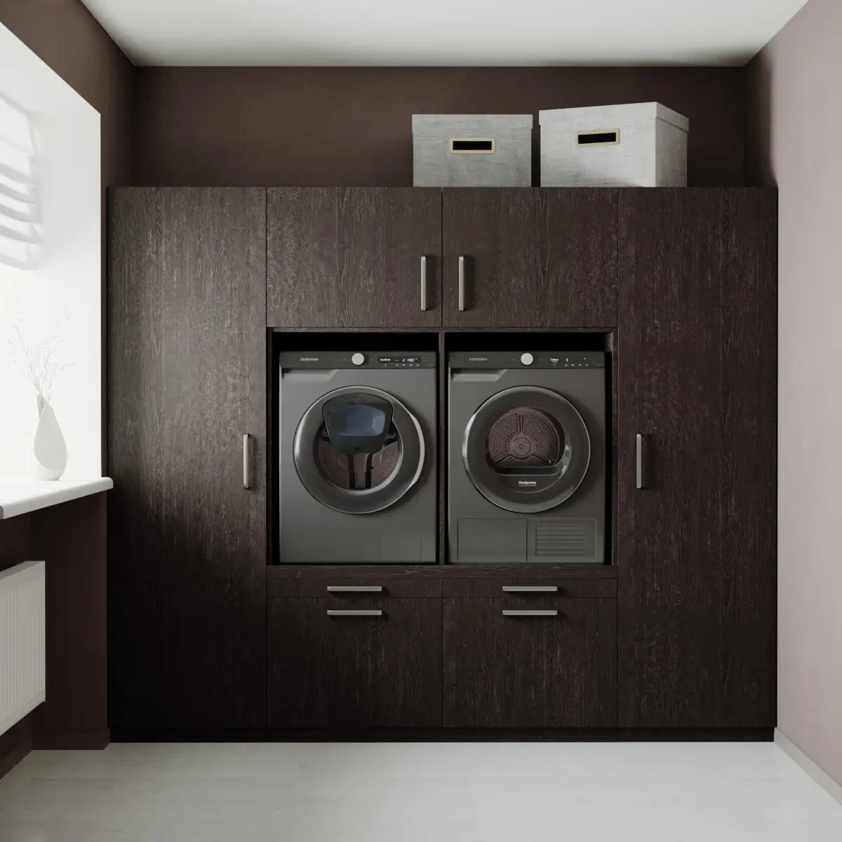 Wasmachine Kast Dublin – Ébène Zwart