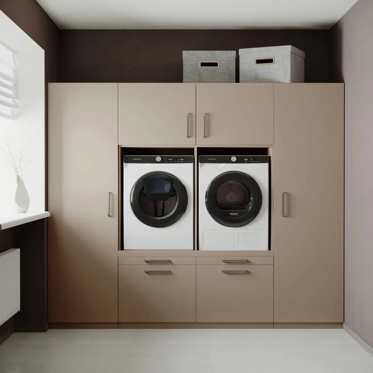 Wasmachine Kast Dublin – Perle Taupe