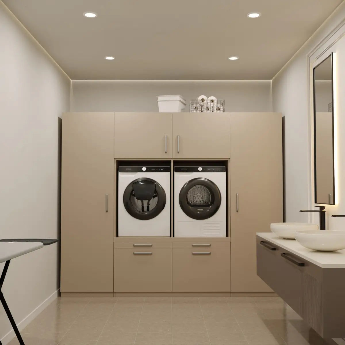 Wasmachine Kast Dublin – Perle Taupe