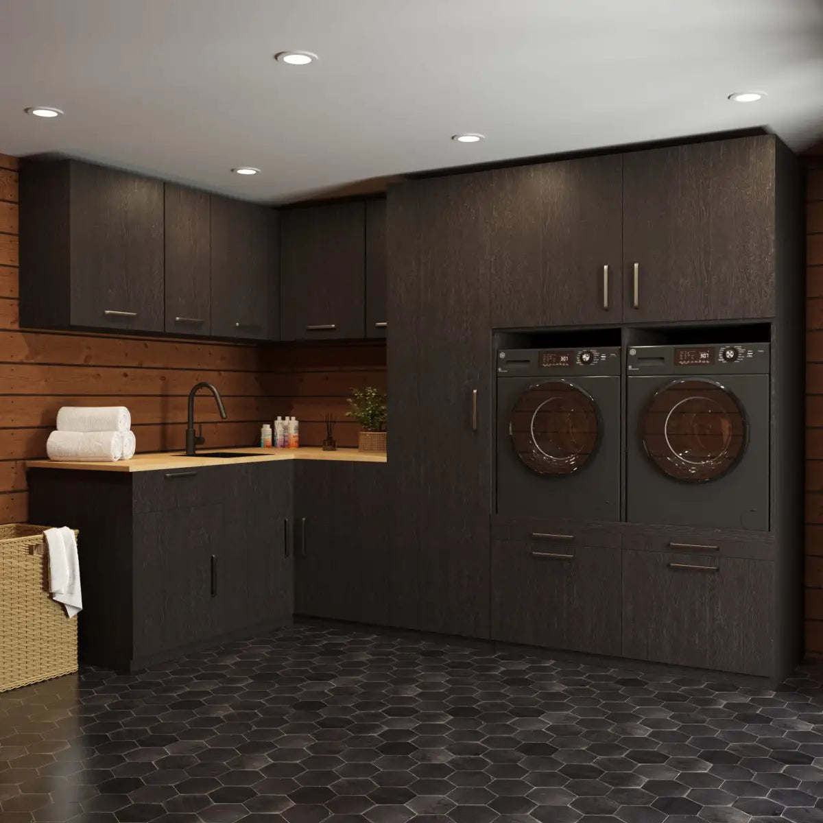 Wasmachine Kast Istanbul – Ébène Zwart