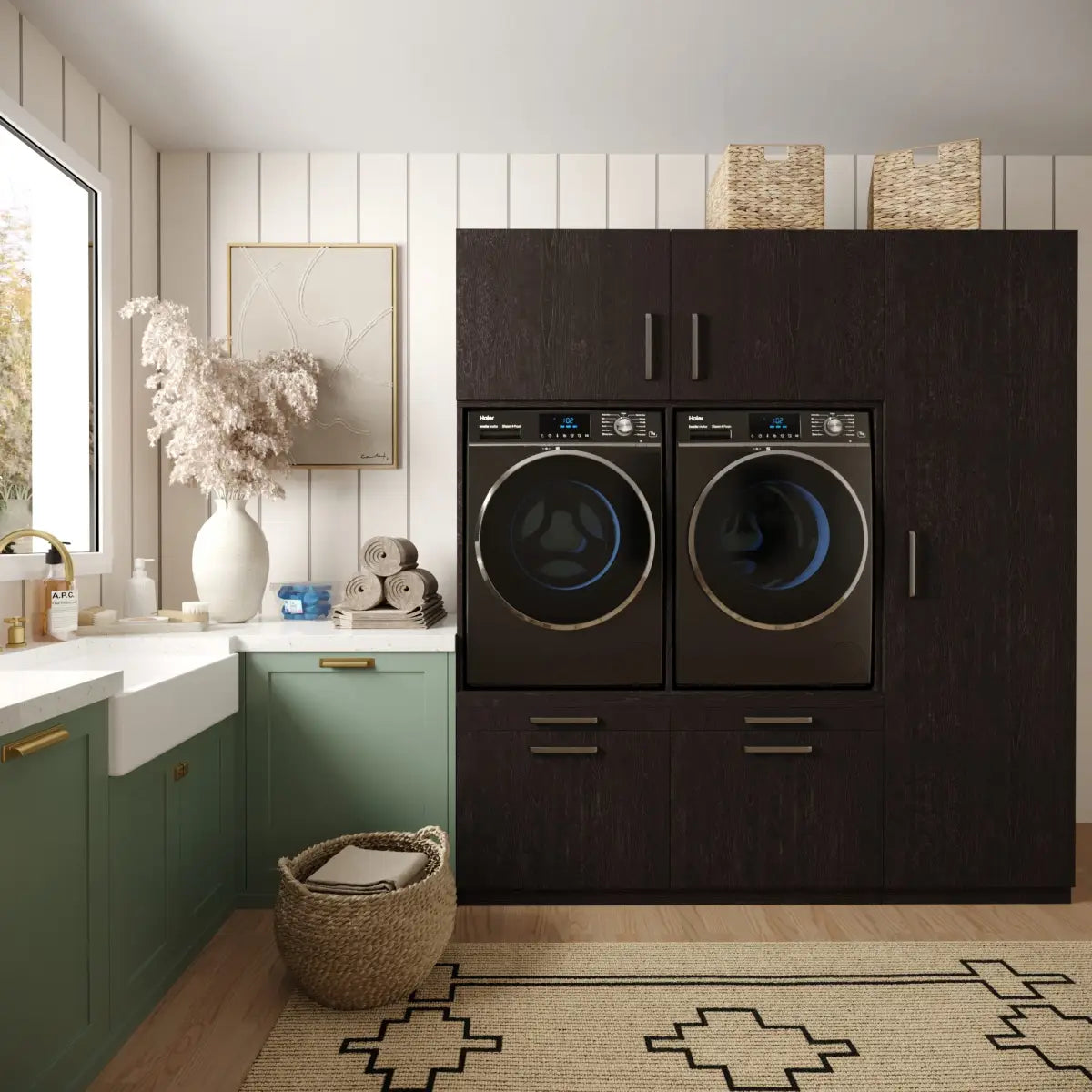 Wasmachine Kast Kyoto – Ébène Zwart