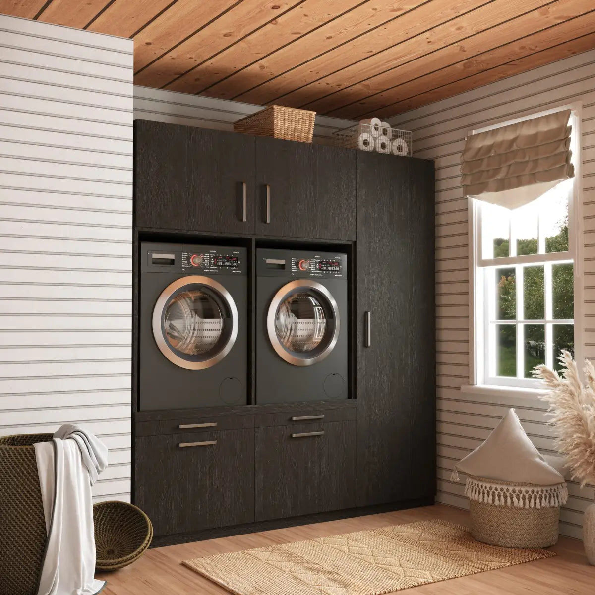 Wasmachine Kast Kyoto – Ébène Zwart