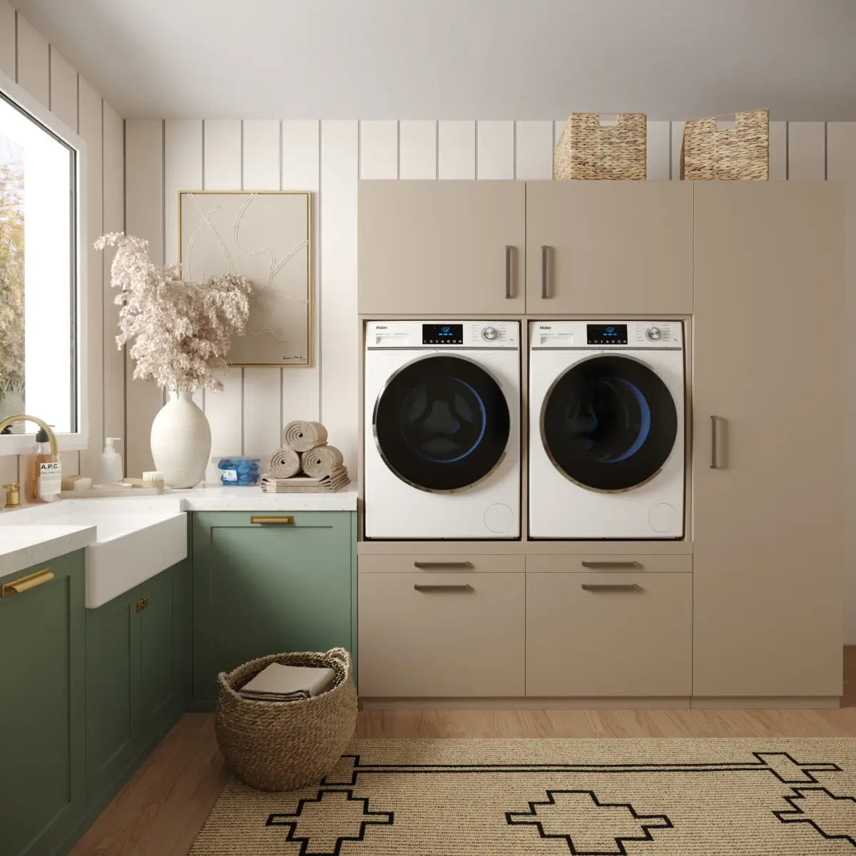 Wasmachine Kast Kyoto – Perle Taupe