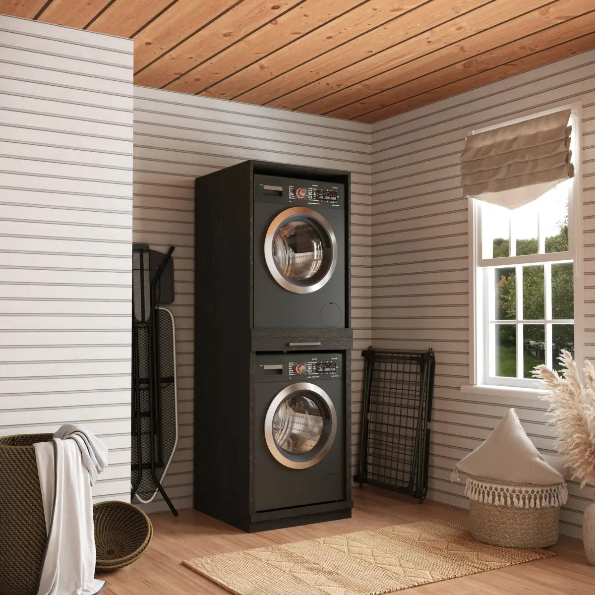 Wasmachine Kast Lisbon – Ébène Zwart