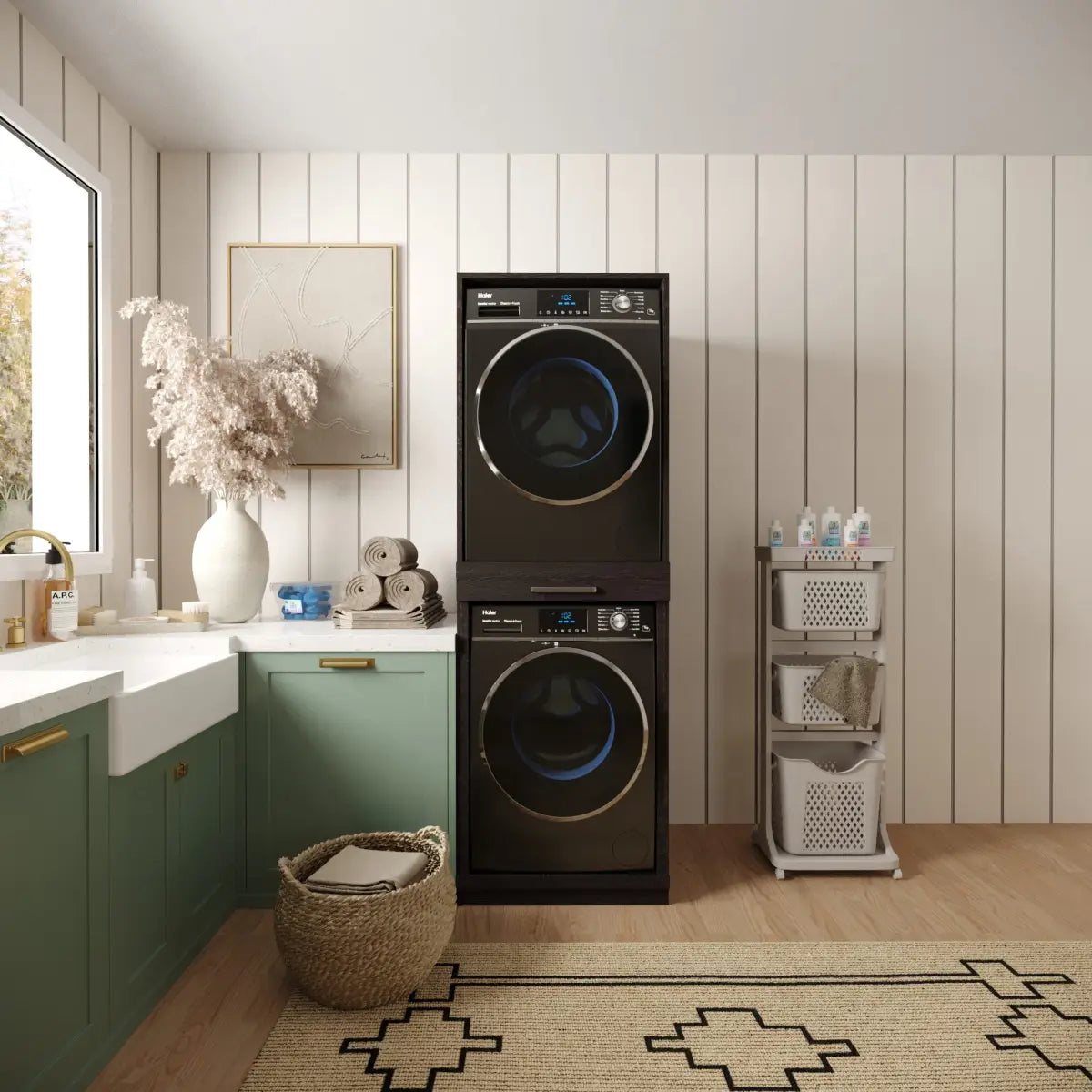 Wasmachine Kast Lisbon – Ébène Zwart