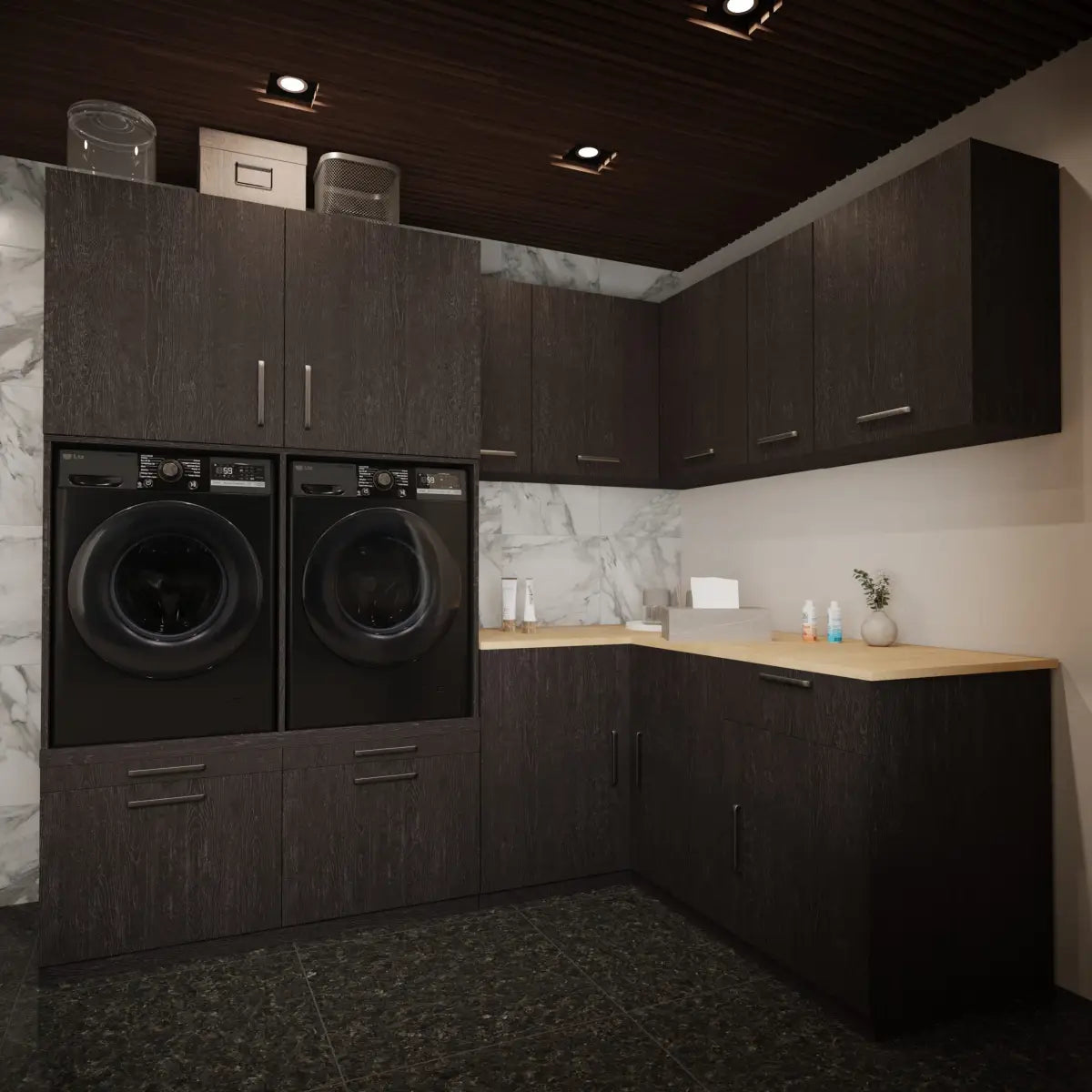 Wasmachine Kast Los Angeles – Ébène Zwart