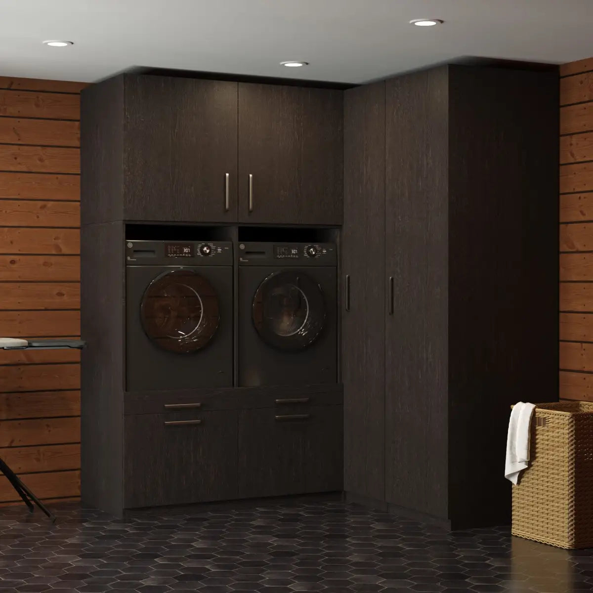 Wasmachine Kast Milan - Ébène Zwart