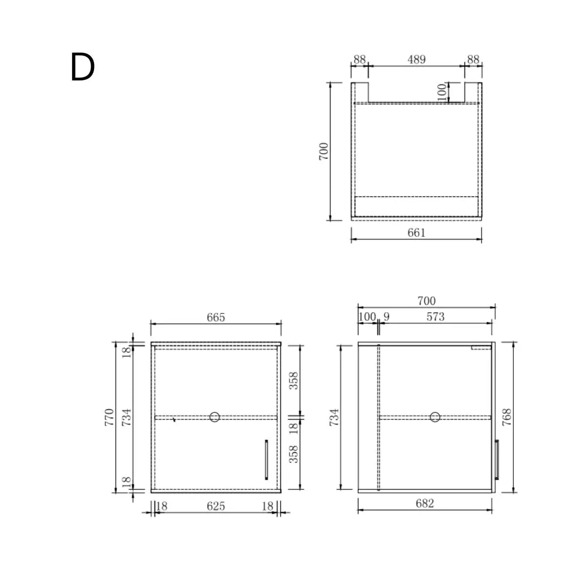 Wasmachine Kast - Module D – Ébène Zwart