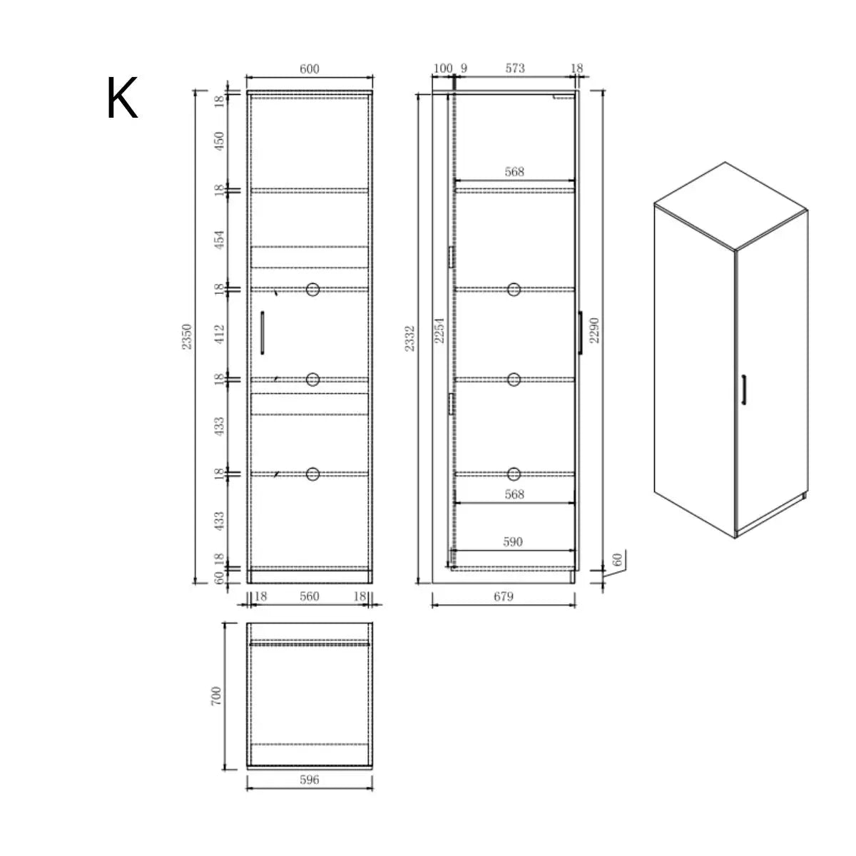 Wasmachine Kast - Module K – Perle Taupe
