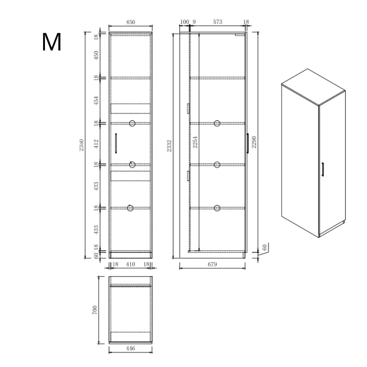 Wasmachine Kast - Module M – Pure Wit
