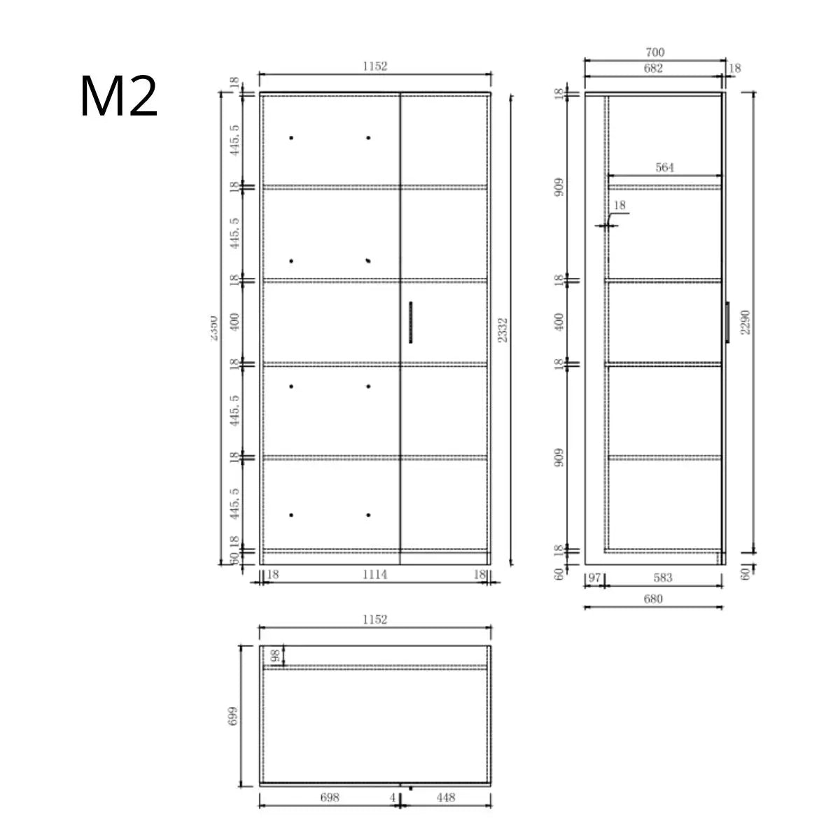 Wasmachine Kast - Module M2 – Ébène Zwart