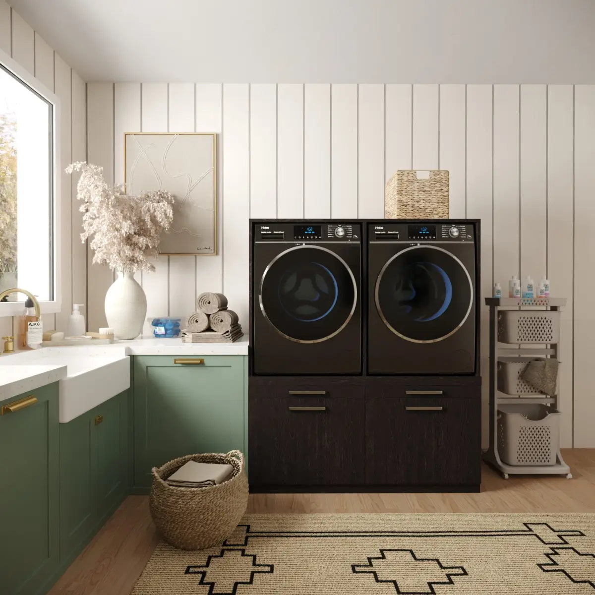 Wasmachine Kast Oslo – Ébène Zwart