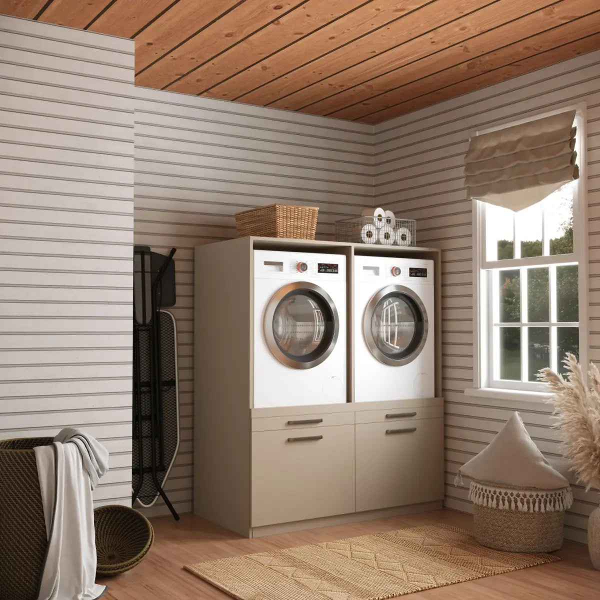 Wasmachine Kast Oslo - Perle Taupe