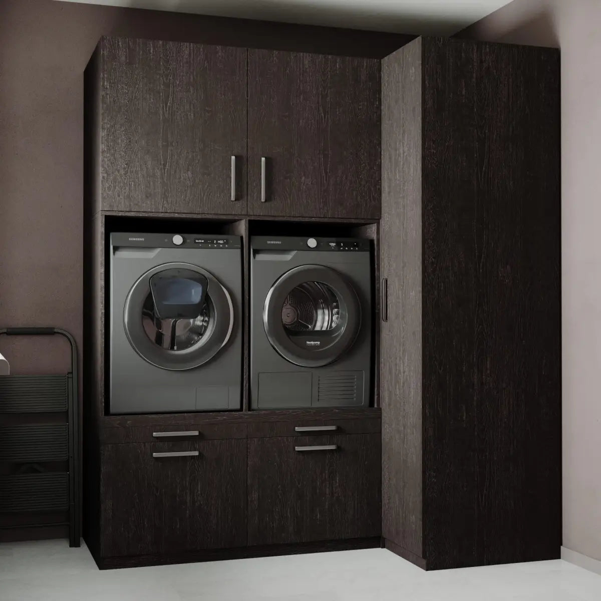 Wasmachine Kast Seoul – Ébène Zwart