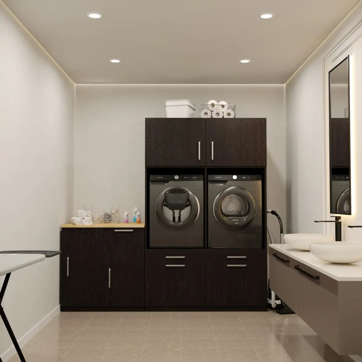 Wasmachine Kast Shanghai – Ébène Zwart