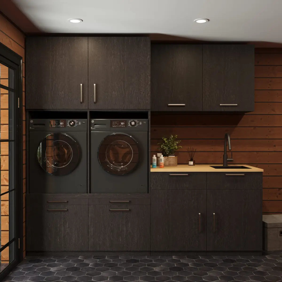 Wasmachine Kast Singapore – Ébène Zwart