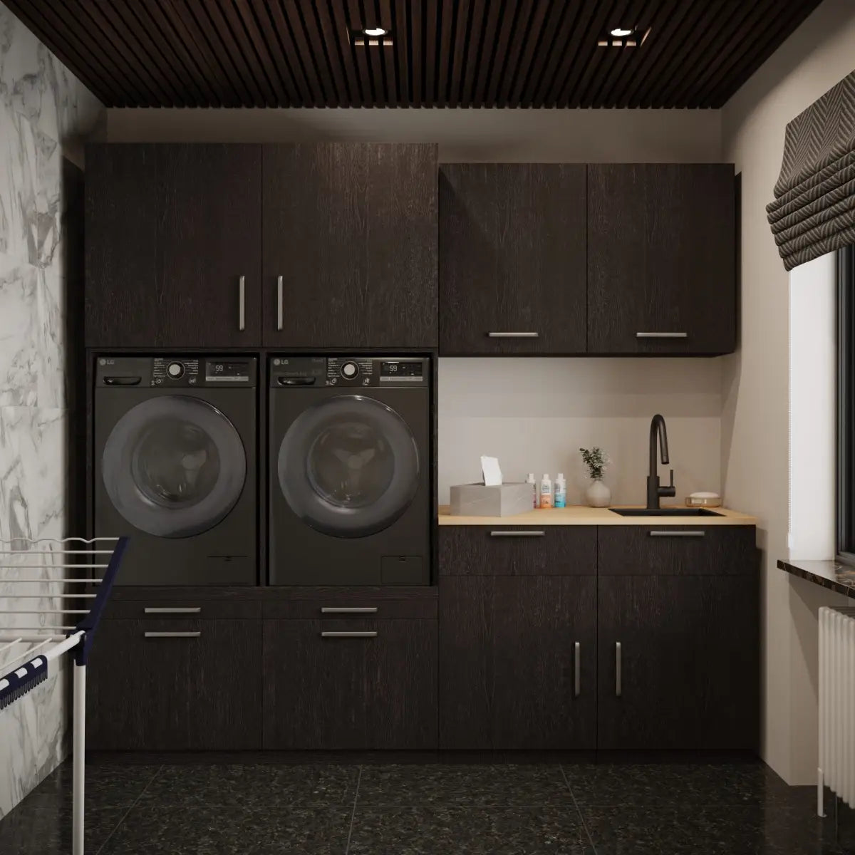 Wasmachine Kast Singapore – Ébène Zwart