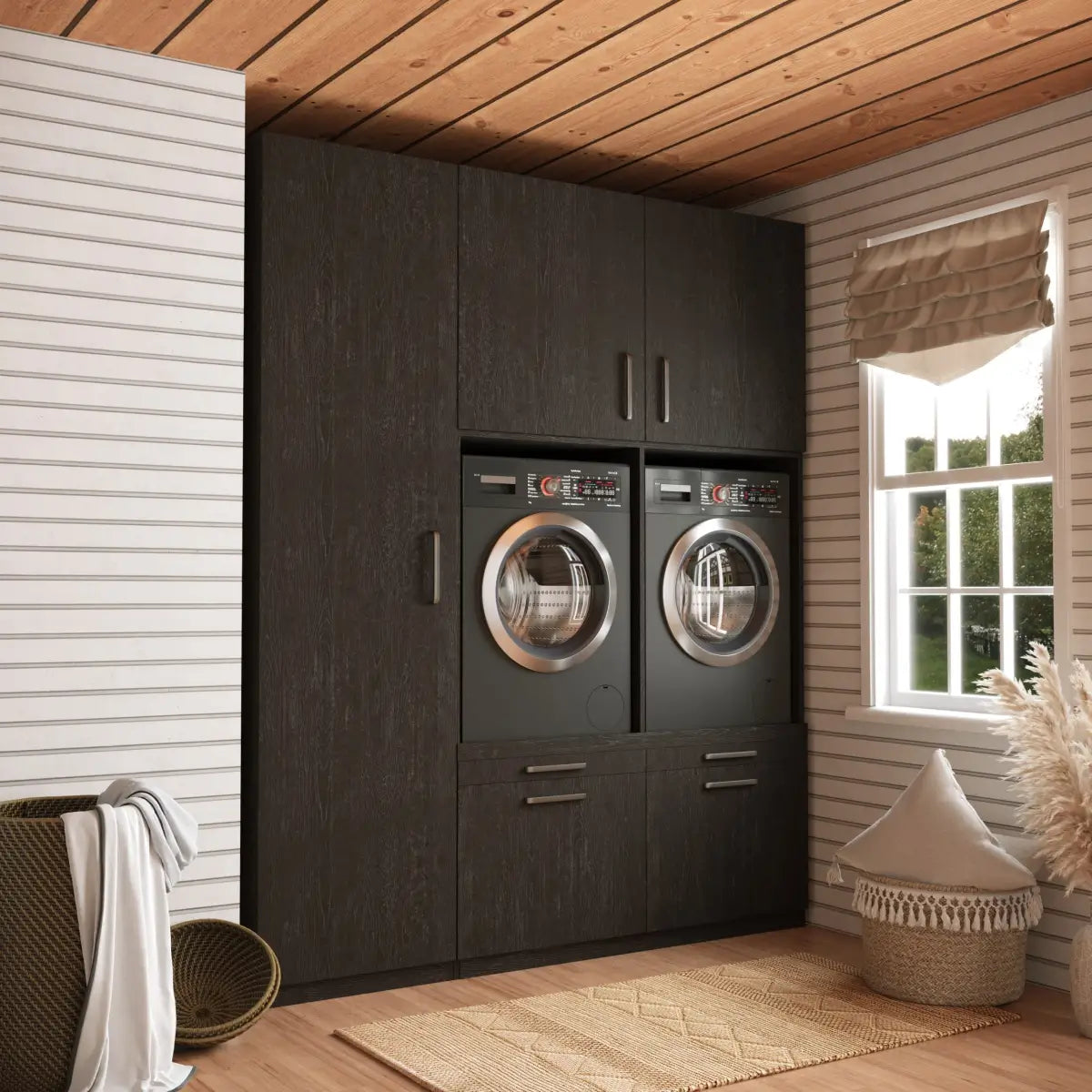 Wasmachine Kast Stockholm – Ébène Zwart