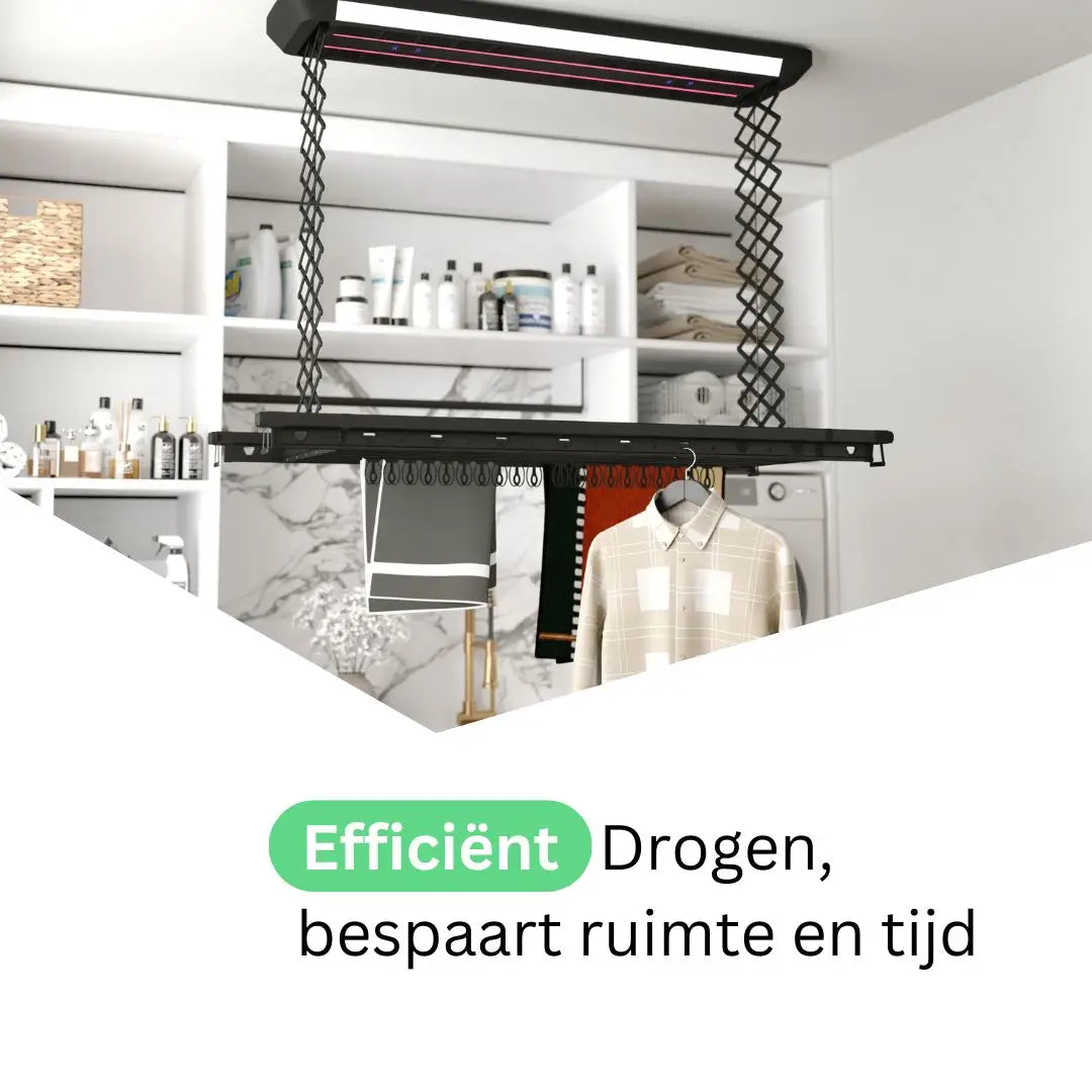 Wasophoogte Plafonddroogrek TopDry Elite - Zwart