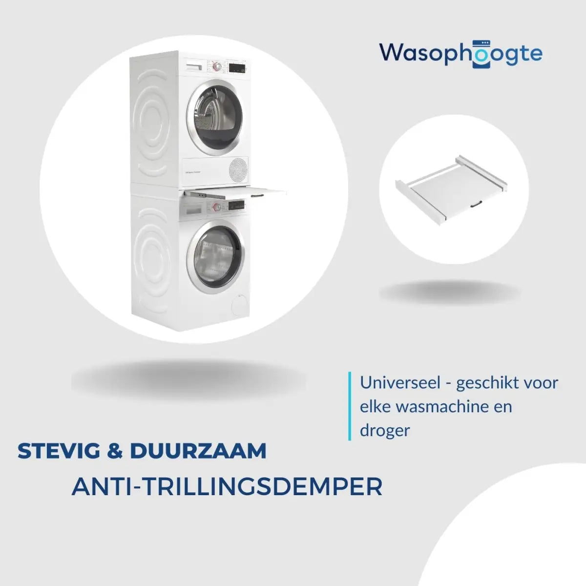 Wasophoogte® Tussenstuk Wasmachine Droger met uitschuifbaar plateau