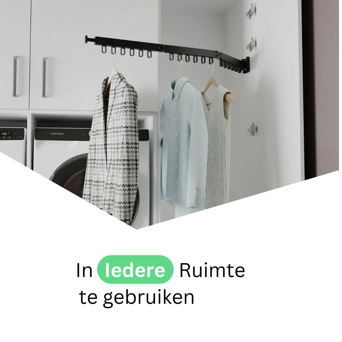 Wasophoogte® Wanddroogrek Pivot 3R - Zwart