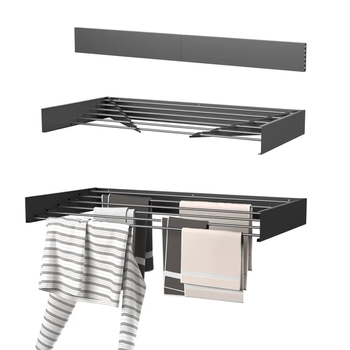 Wasophoogte® Wanddroogrek - WallDry 100 cm - Zwart