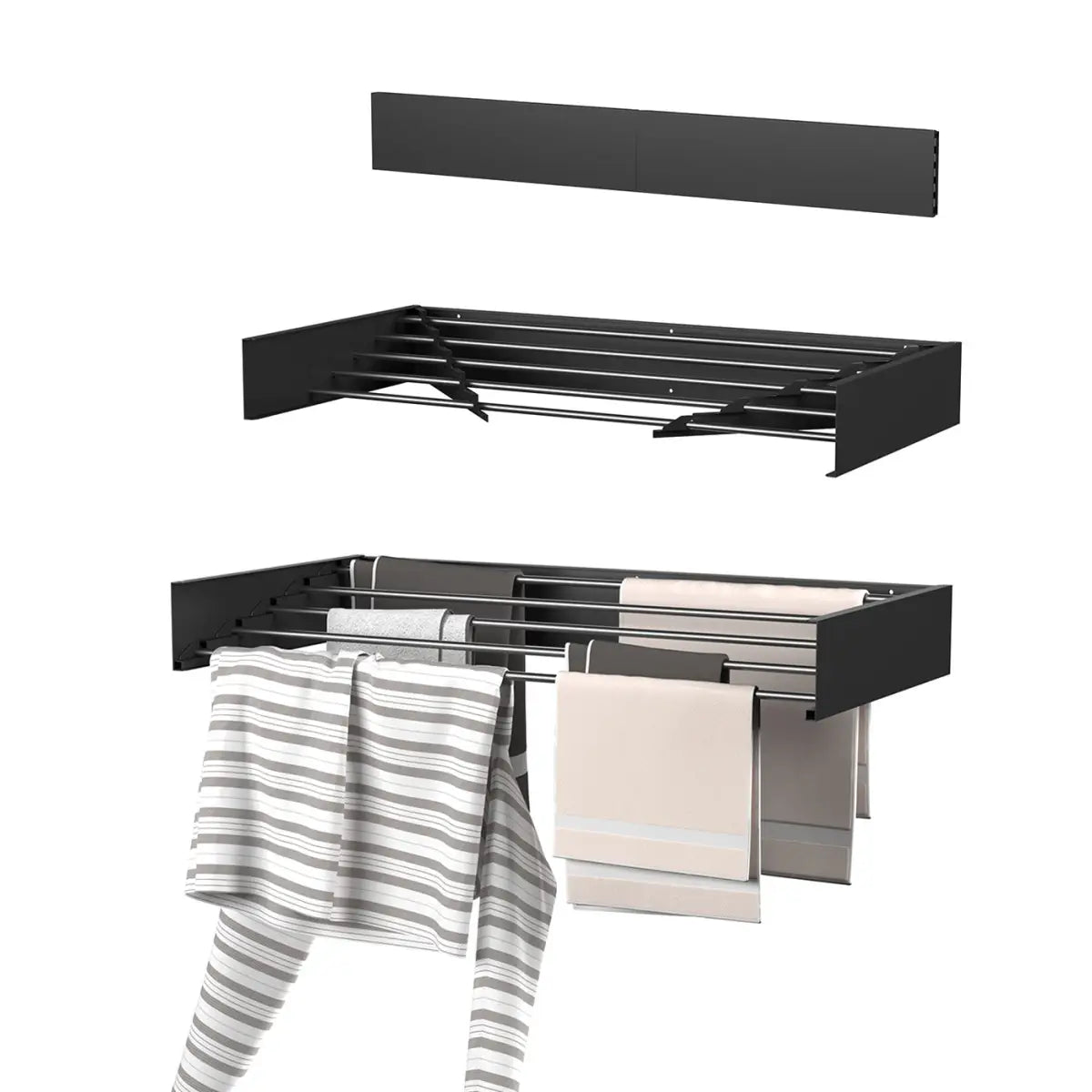 Wasophoogte® Wanddroogrek – WallDry 80 cm – Zwart