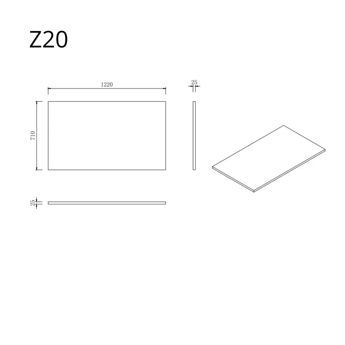 Aanrechtblad - Module Z20 - Licht Eiken