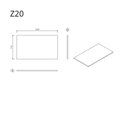 Aanrechtblad - Module Z20 - Licht Eiken