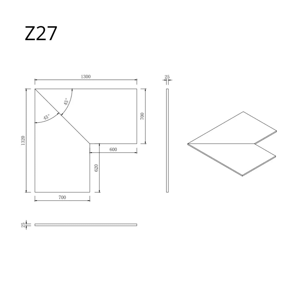 Aanrechtblad - Module Z27 - Licht Eiken