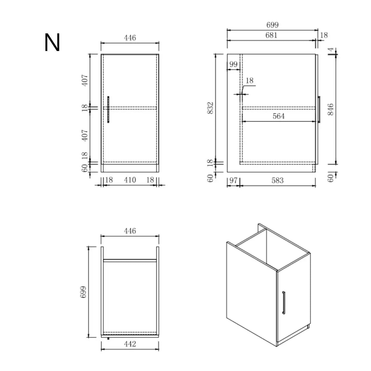 Keukenkast - Module N – Pure Wit