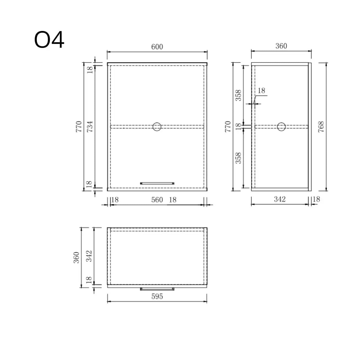 Keukenkast – Module O4 – Ébène Zwart