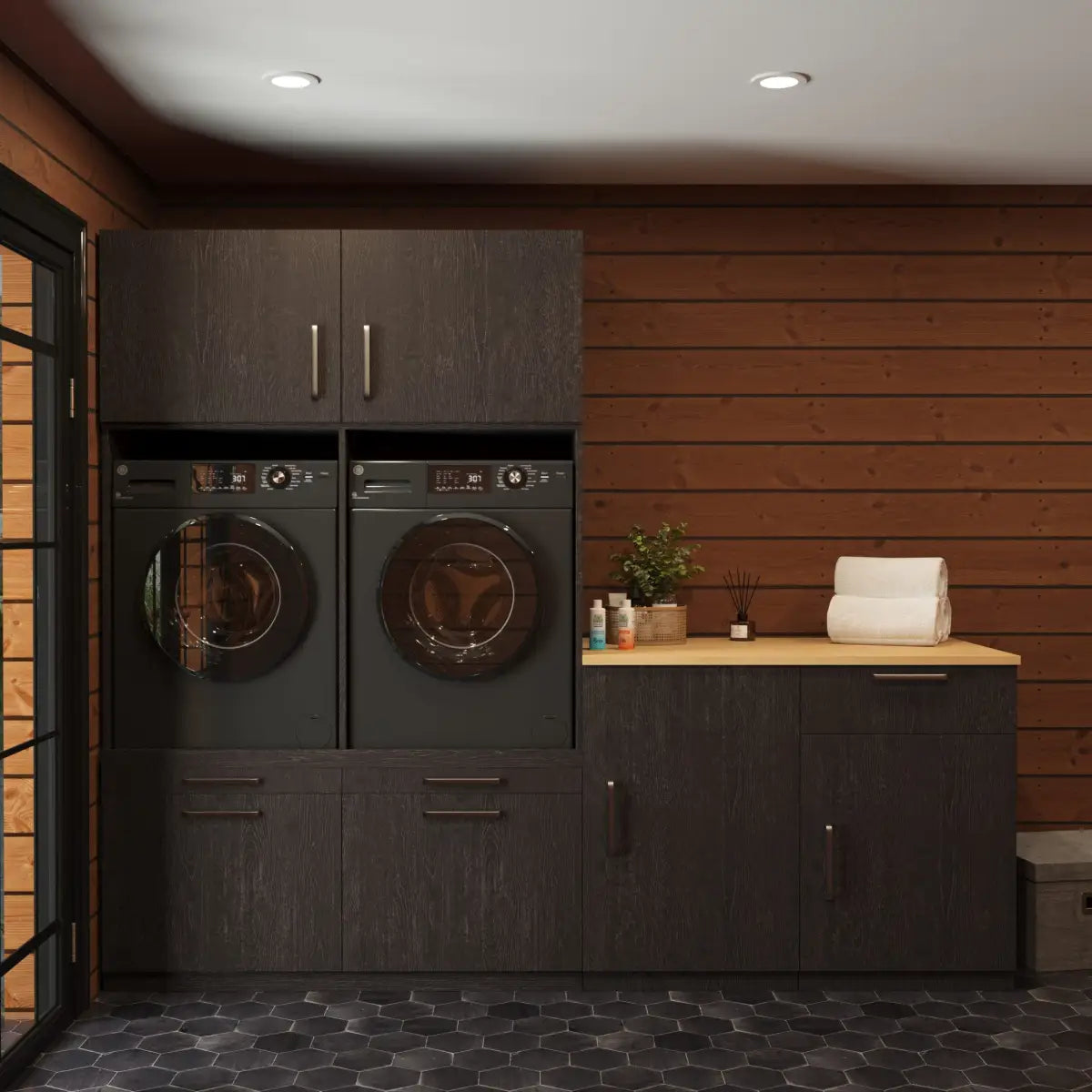 Wasmachine Kast Chicago – Ébène Zwart