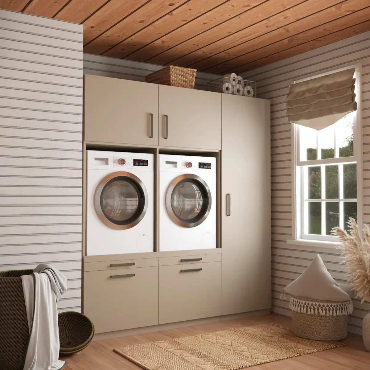 Wasmachine Kast Kyoto – Perle Taupe