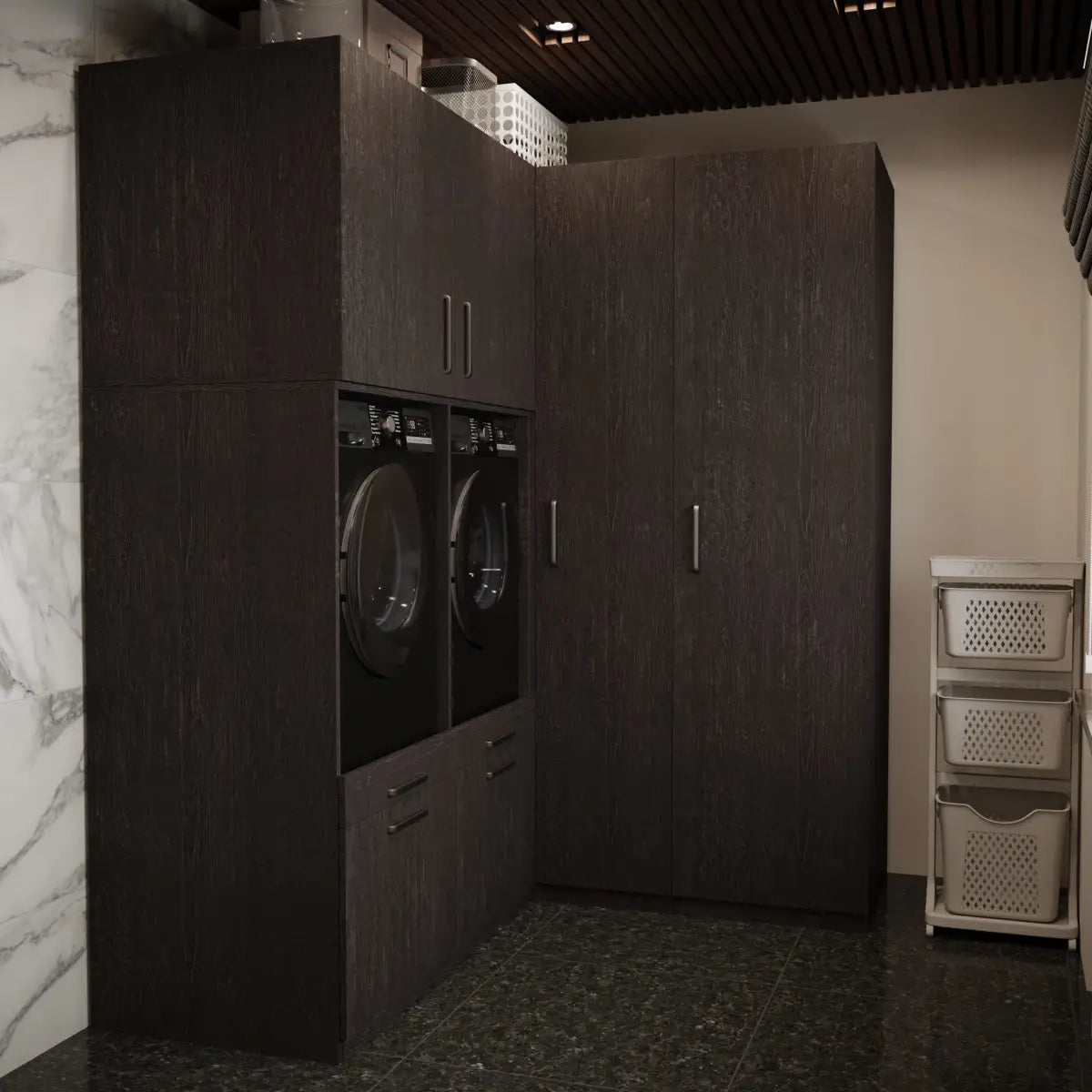 Wasmachine Kast Milan - Ébène Zwart