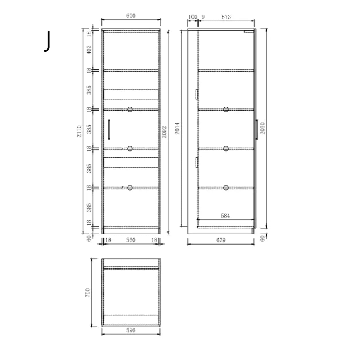 Wasmachine Kast - Module J – Ébène Zwart