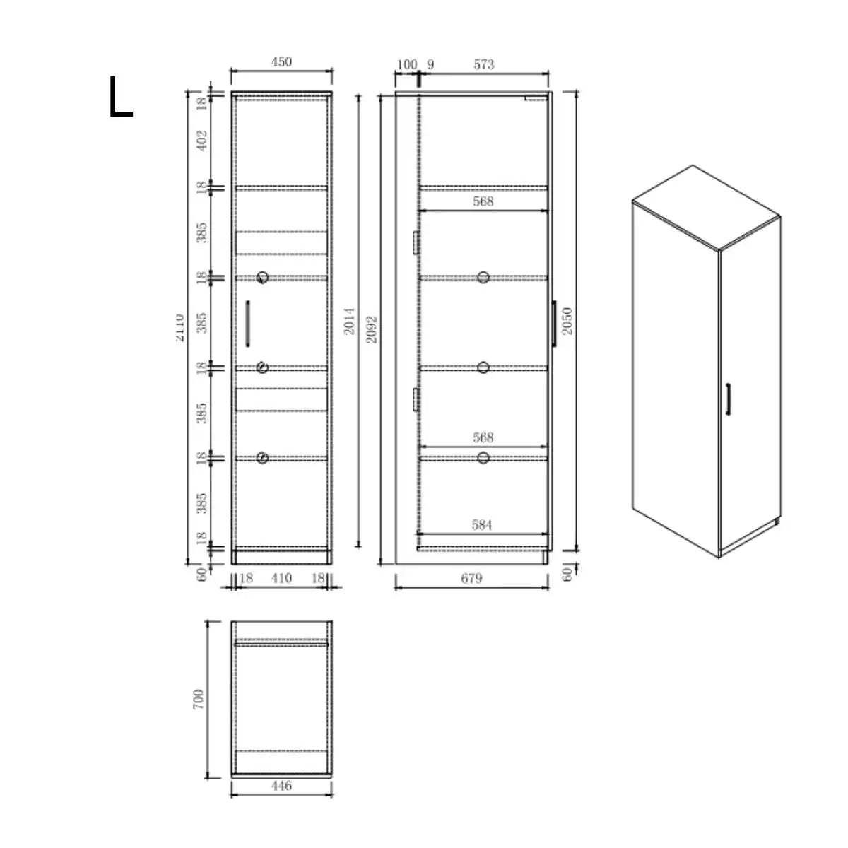 Wasmachine Kast - Module L – Pure Wit