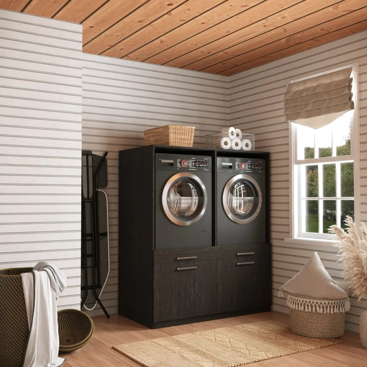 Wasmachine Kast Oslo – Ébène Zwart