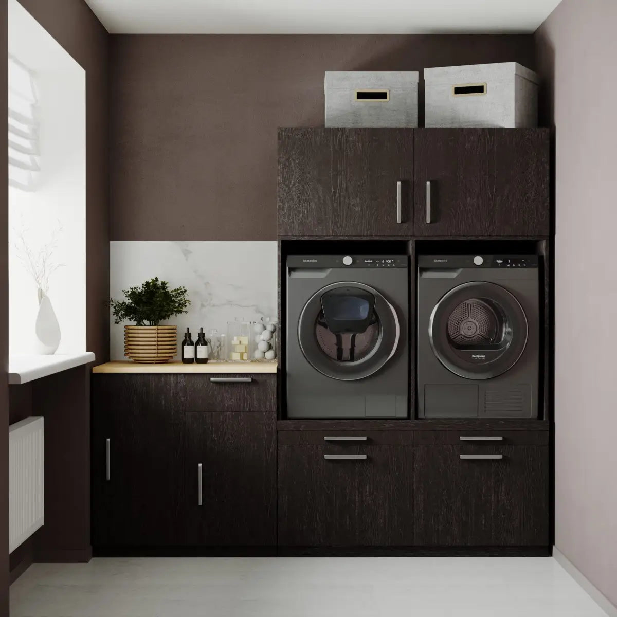 Wasmachine Kast Shanghai – Ébène Zwart